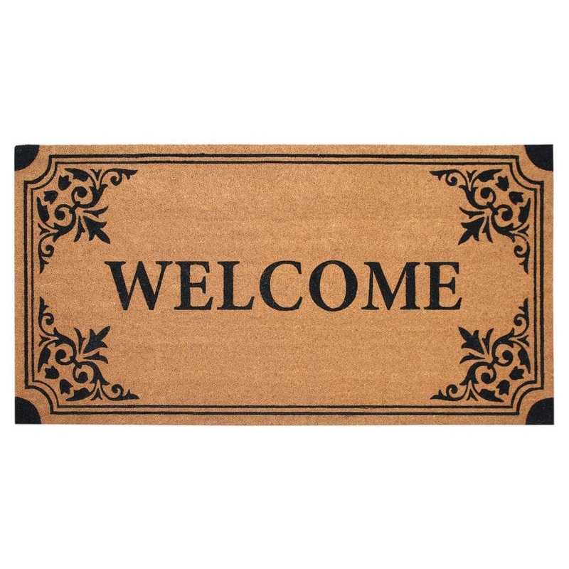 Chesapeake Merchandising Chesapeake Coir Natural/Black Non-Slip Outdoor Doormat (36 in. x 72 in.) 60362