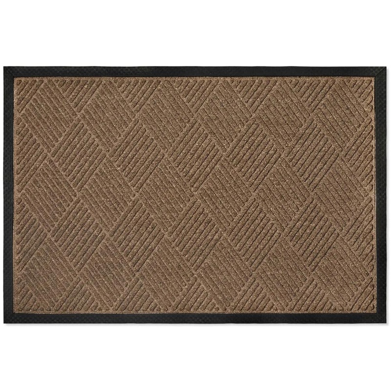 Envelor Indoor Outdoor Doormat Brown 36 in. x 60 in. Chevron Floor Mat PP-71504-BR-L