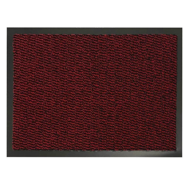 EVIDECO French home goods Lisa Red Burgundy 31 in. x 24 in. Polyester Sheltered Front Door Mat 1471630