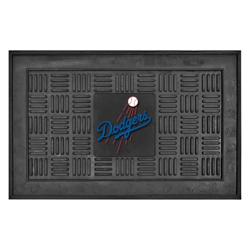 FANMATS MLB Los Angeles Dodgers Black 19 in. x 30 in. Vinyl Indoor/Outdoor Door Mat 11303