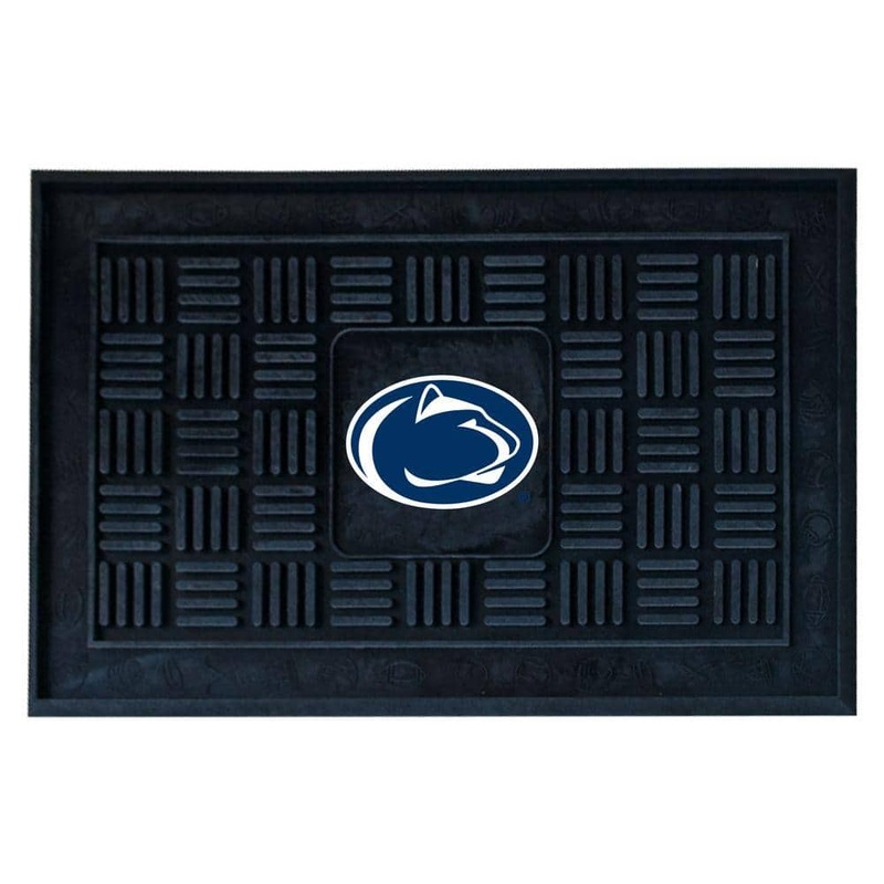 FANMATS NCAA Penn State Black Rectangular 19.5 in. x 31.25 in. Outdoor Vinyl Medallion Door Mat 11380