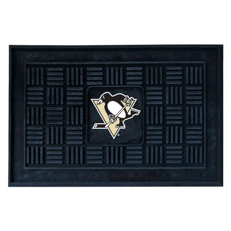 FANMATS NHL Pittsburgh Penguins Black 1 ft. 7 in. x 2 ft. 6 in. Indoor/Outdoor Vinyl Door Mat 11464