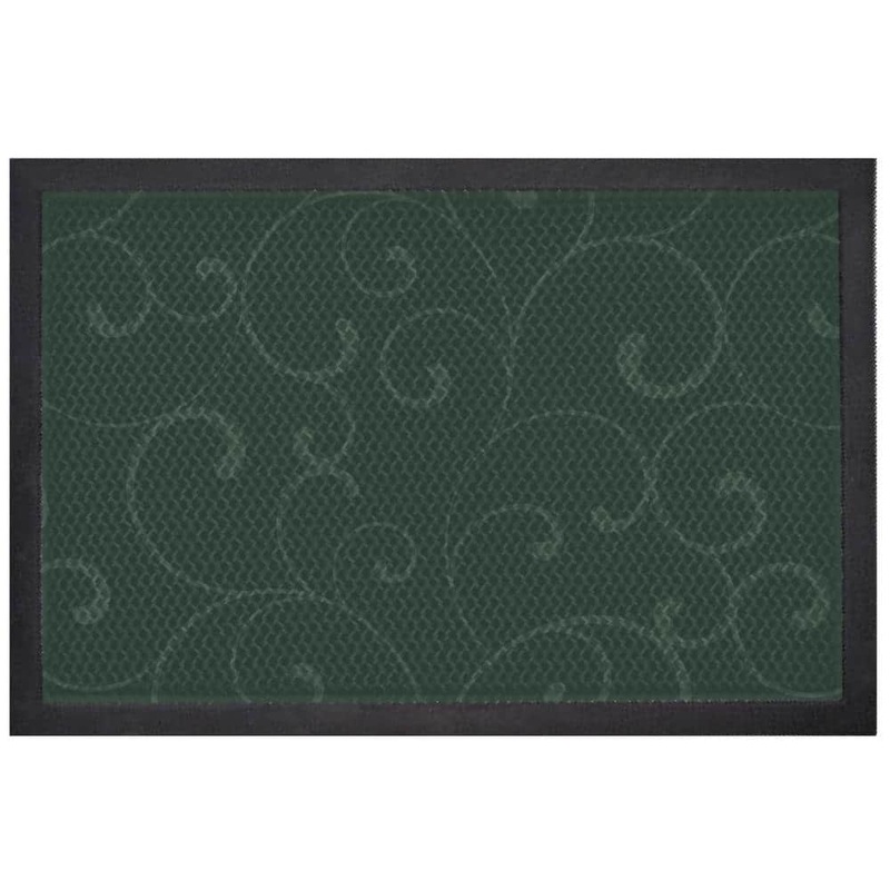 BERNINI FOUNTAINS Aqua Indoor Outdoor Mat ScrollWork Green 24 in. L x 5 in. W LG8016GN