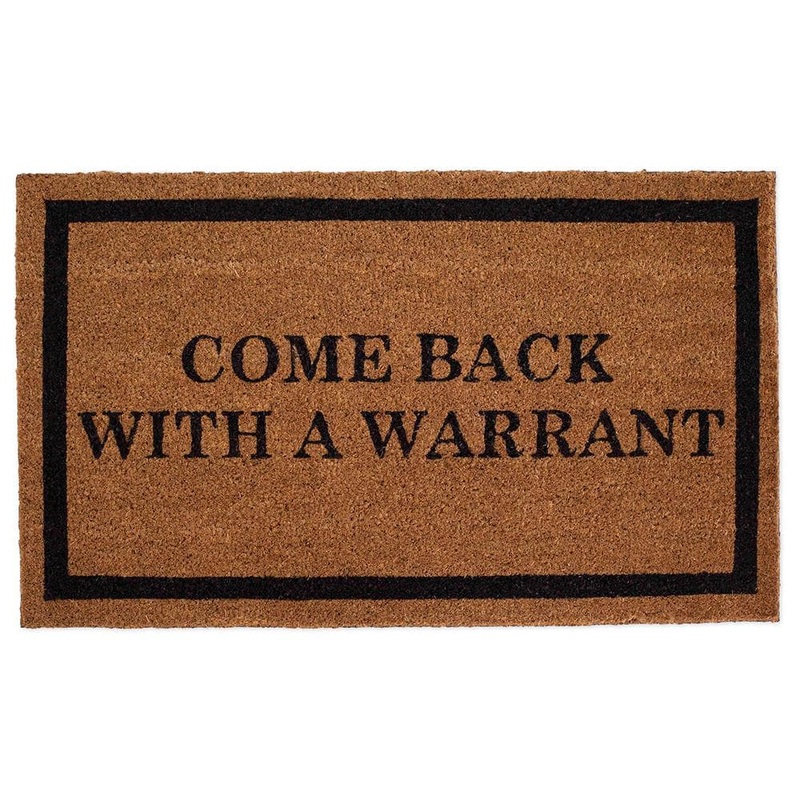 BirdRock Home Come Back with a Warrant Brown 18 in. W x 29 in. L Coir Rectangular Door Mat 10144