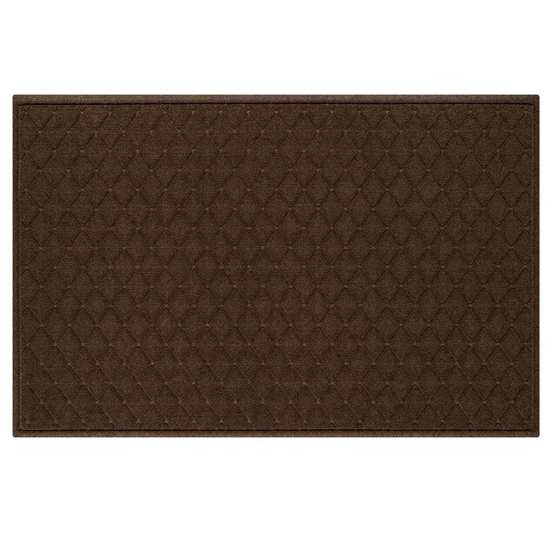 Bungalow Flooring Waterhog Argyle Dark Brown 45 in. x 70 in. PET Polyester Indoor Outdoor Estate Mat 20377520046