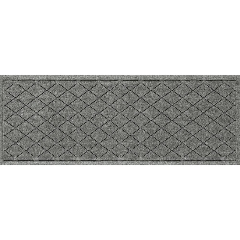 Bungalow Flooring Waterhog Argyle Medium Gray 22 in. x 60 in. PET Polyester Indoor Outdoor Runner Door Mat 20377572260