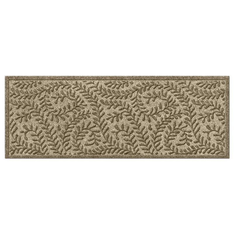 Bungalow Flooring Waterhog Boxwood Camel 30 in. x 97 in PET Polyester Indoor Outdoor Runner Doormat 20378500258