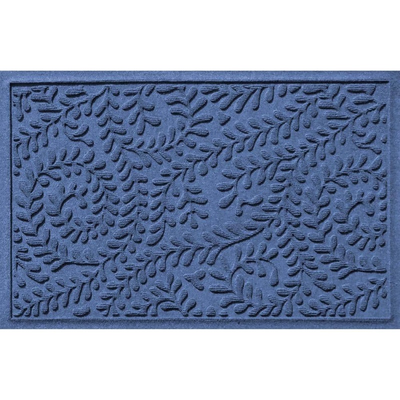 Bungalow Flooring Waterhog Boxwood Navy 23 in. x 35 in. PET Polyester Indoor Outdoor Doormat 20378610023