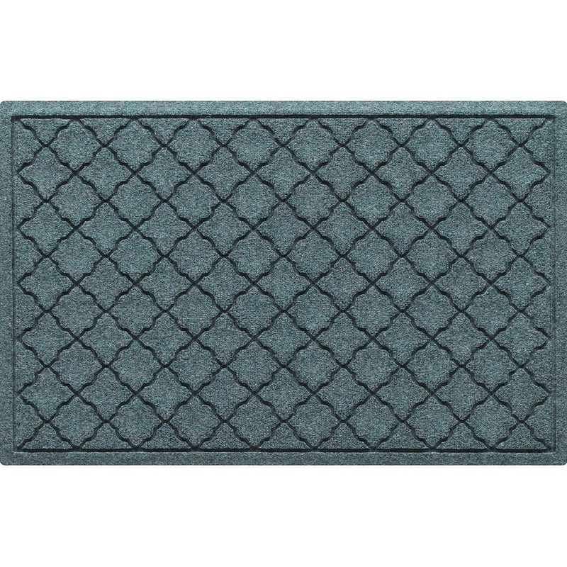 Bungalow Flooring Waterhog Cordova 23 in. x 35 in. PET Polyester Indoor Outdoor Door Mat Bluestone 20326580023
