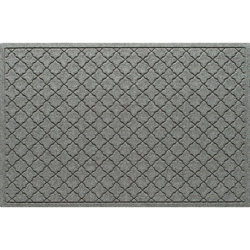 Bungalow Flooring Waterhog Cordova 34 in. x 52 in. PET Polyester Indoor Outdoor Mat Medium Gray 20326570035