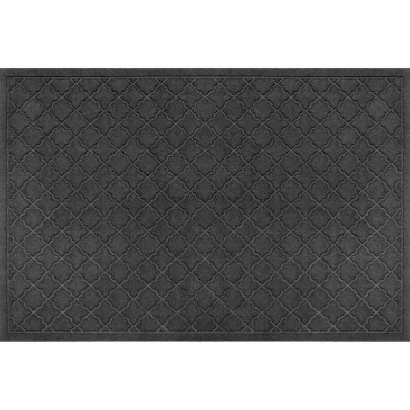Bungalow Flooring Waterhog Cordova 45 in. x 70 in. PET Polyester Indoor Outdoor Mat Charcoal 20326540046