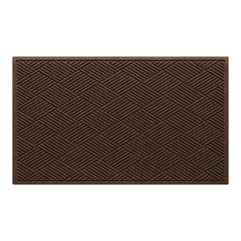 Bungalow Flooring Waterhog Diamonds Dark Brown 35 in. x 59 in. PET Polyester Indoor Outdoor Doormat 844520035