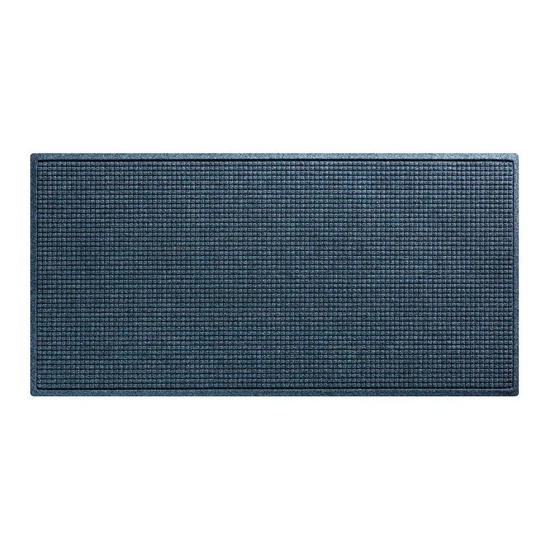 Bungalow Flooring Waterhog Squares 35 in. x 59 in. PET Polyester Indoor Outdoor Door Mat Navy 280610035