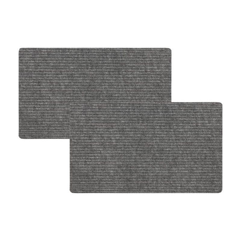 Mohawk Home Striped Utility Mat Grey Indoor/Outdoor 18 in. x 30 in. Utility Door Mat (2-Piece Set) 824747