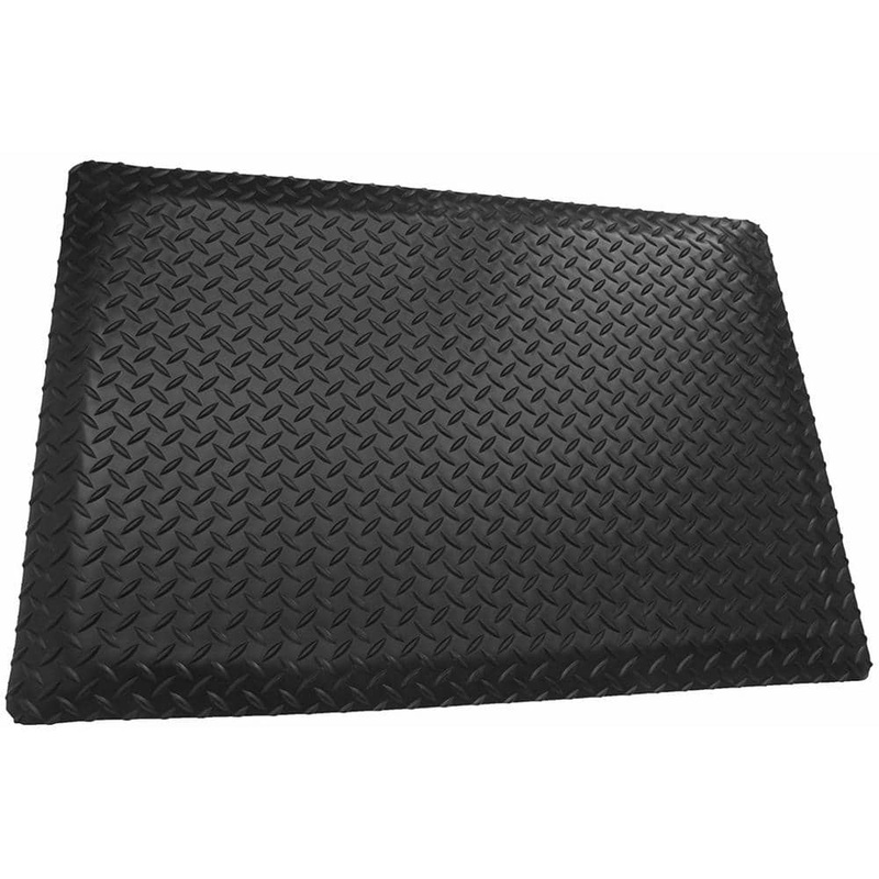 Rhino Anti-Fatigue Mats Black 2 ft. x 8 ft. x 1 in. Diamond Plate Anti-Fatigue Mat DTT24DSBX8