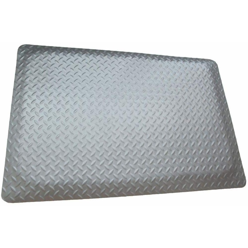 Rhino Anti-Fatigue Mats Diamond Plate Anti-fatigue Mat Gray RHI-NO SLIP 3 ft. x 5 ft. x 9/16 in. Commercial Mat DTT36GRNSX5