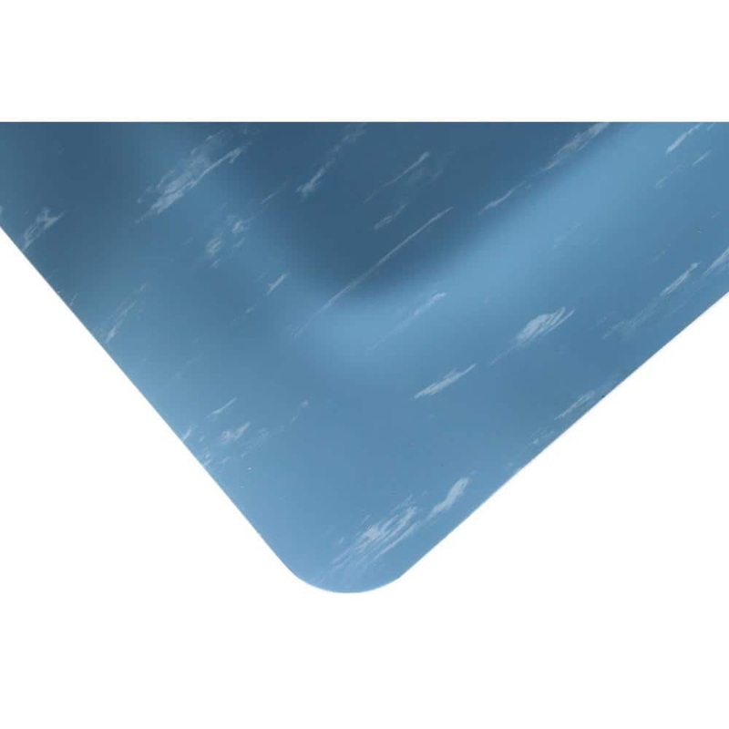 Rhino Anti-Fatigue Mats Marbleized Tile Top Anti-Fatigue Blue 3 ft. x 5 ft. x 1/2 in. Vinyl Commercial Mat TT-R36BLX5