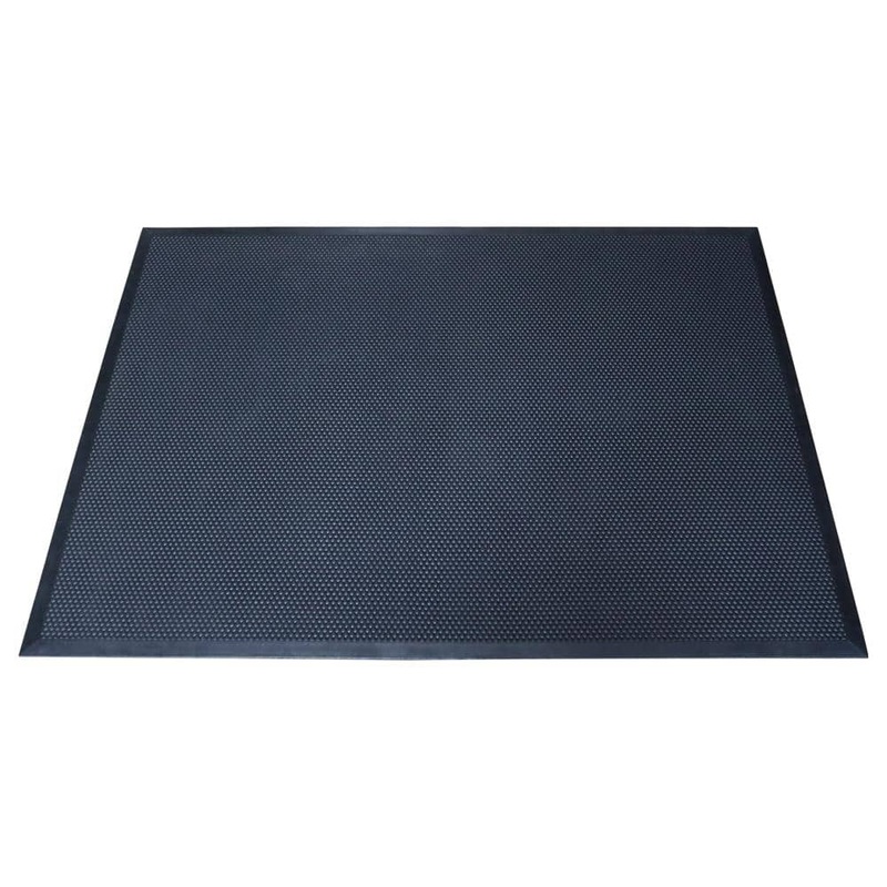 Rubber-Cal Black 29 in. x 32 in. Rubber Outdoor Playground Slide Landing Mat 04-R277-3229
