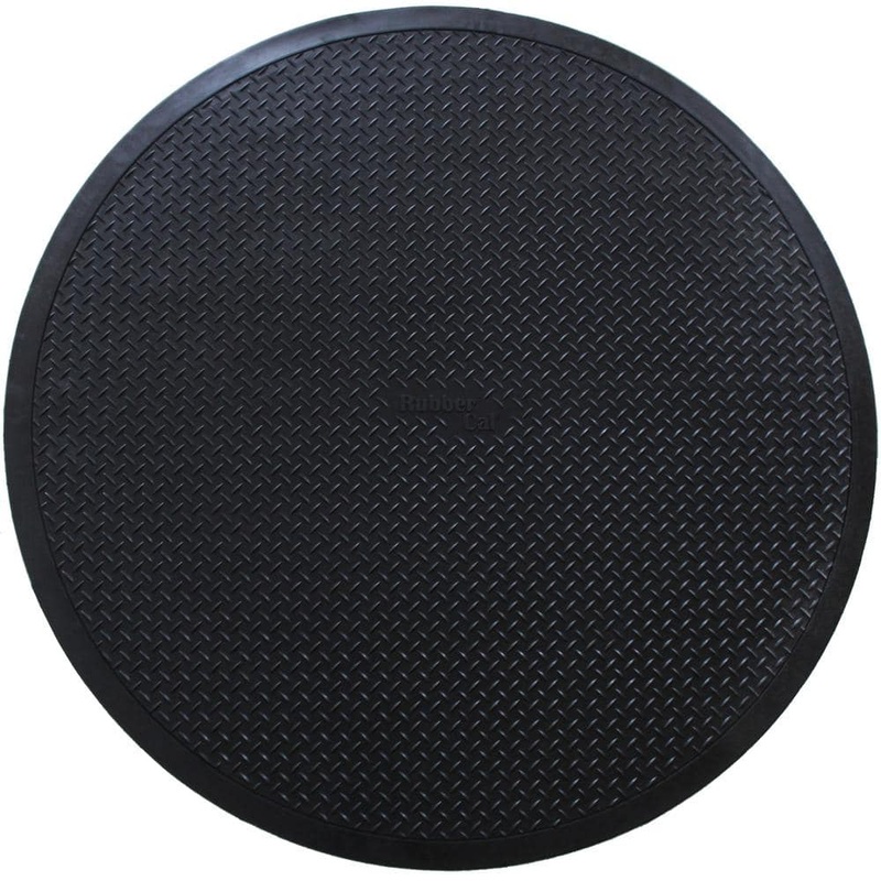 Rubber-Cal Black Circular Rubber Outdoor Swing Set Mat 48 in. Dia 07-101-PLAY-9MM