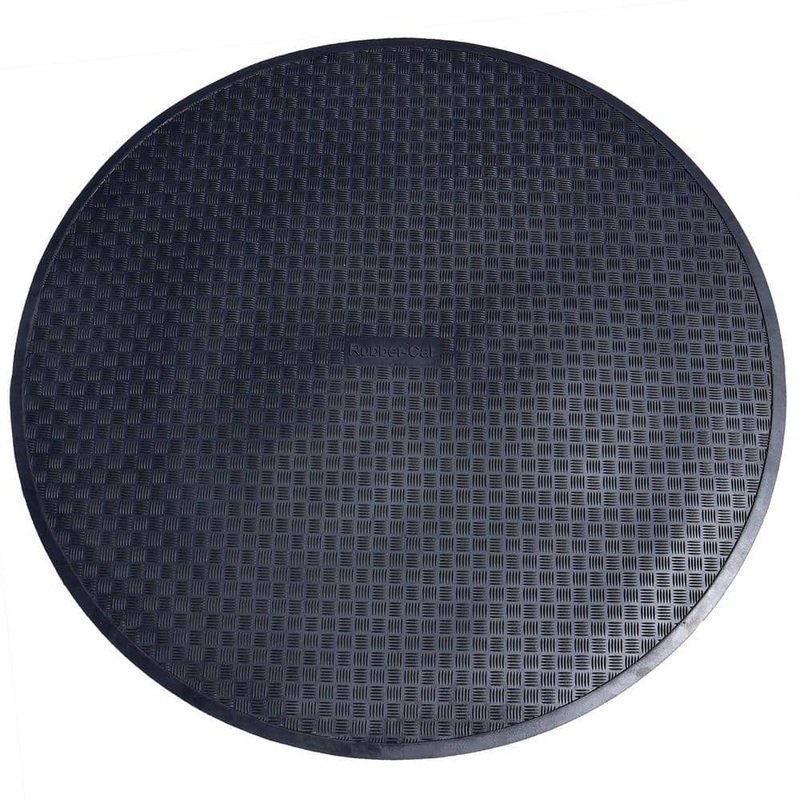 Rubber-Cal Black Circular Rubber Outdoor Swing Set Mat – 54 in. Dia 07-101-PLAY-6MM