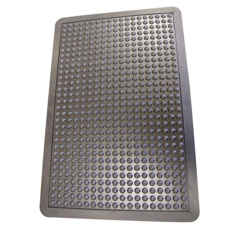 Rubber-Cal Bubble-Top 5/8 in. x 24 in. x 36 in. Anti-Fatigue Floor Mat Black Borders 03_184_ZWBK