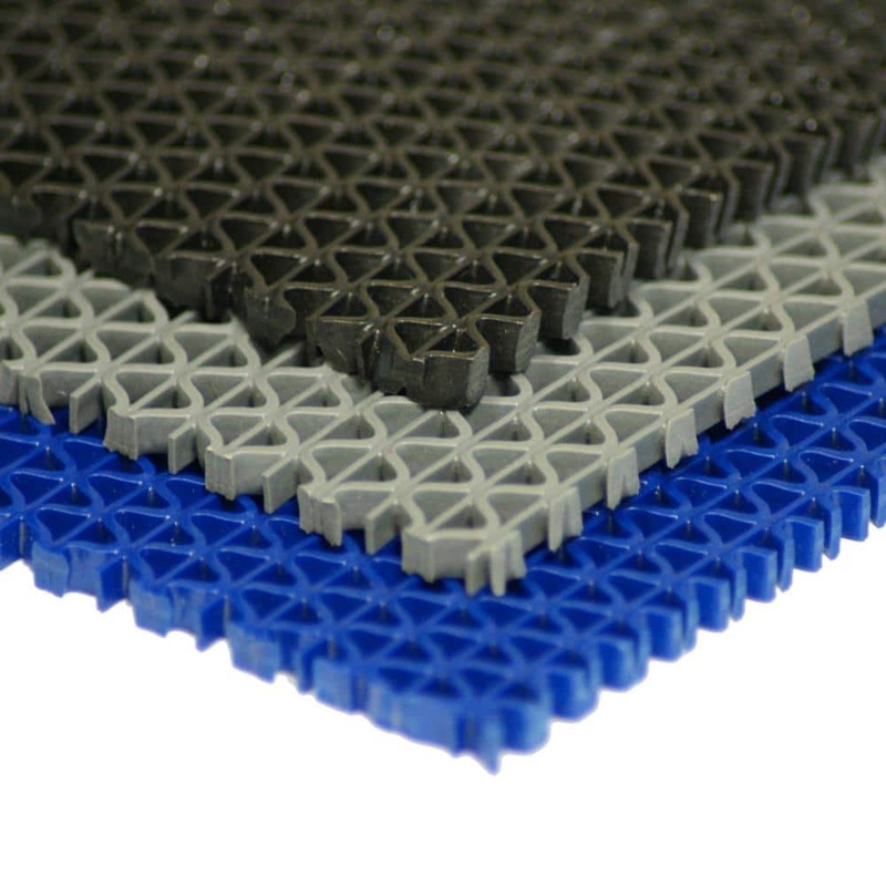 Rubber-Cal S-Grip Blue 3/16 in. x 4 ft. x 10 ft. PVC Drainage Mat 03-W246-BL-10