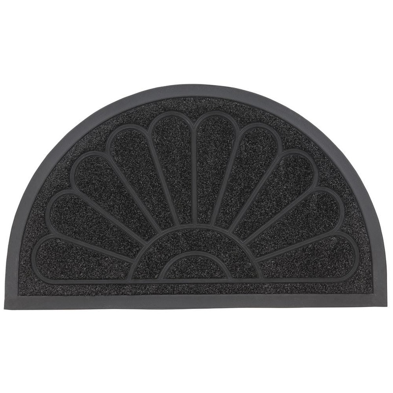 SUPERIO Superior Black Sunburst 18 in. x 30 in. Coir Door Mat 699