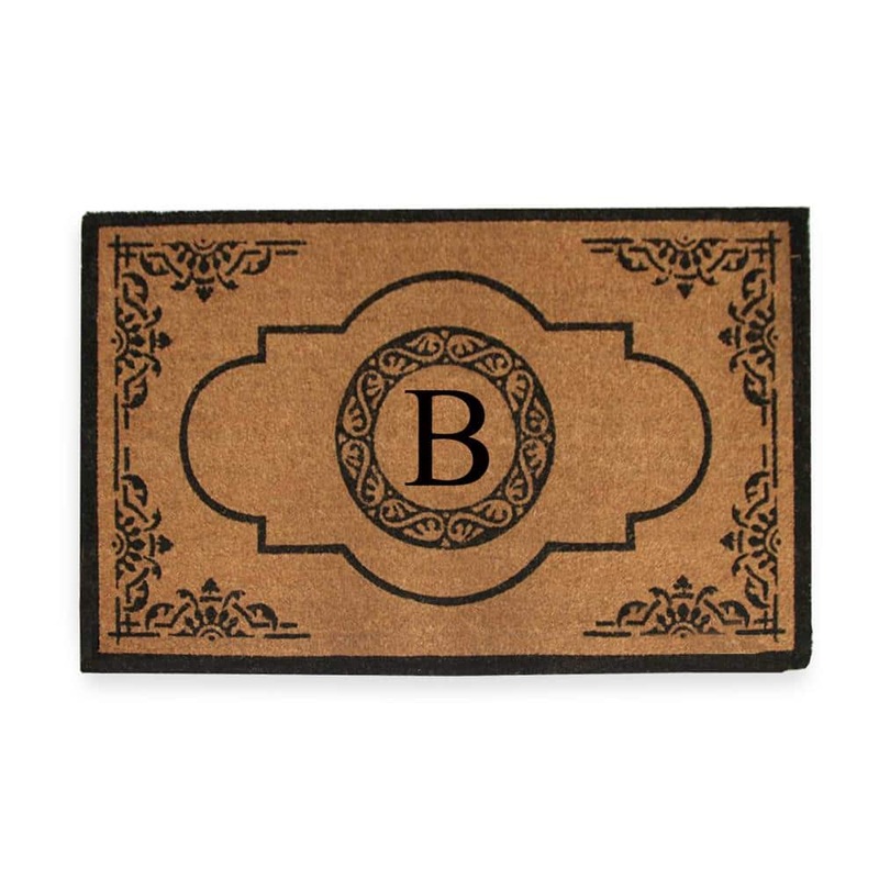 Unbranded Abrilina Hand Crafted 30 in. x 48 in. Coir Double Border Monogrammed B Non-Slip Outdoor Door Mat PT4007B