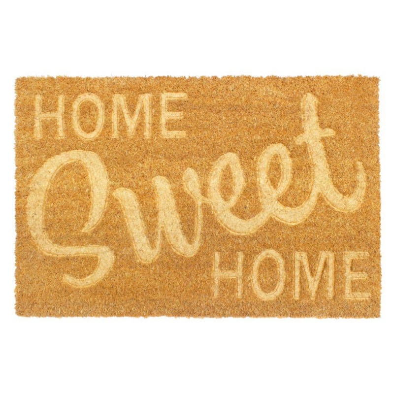 Unbranded Welcome Home Sweet Home Embossed Natural 16 in. x 24 in. Coir Non-Slip Outdoor Door Mat DM5520