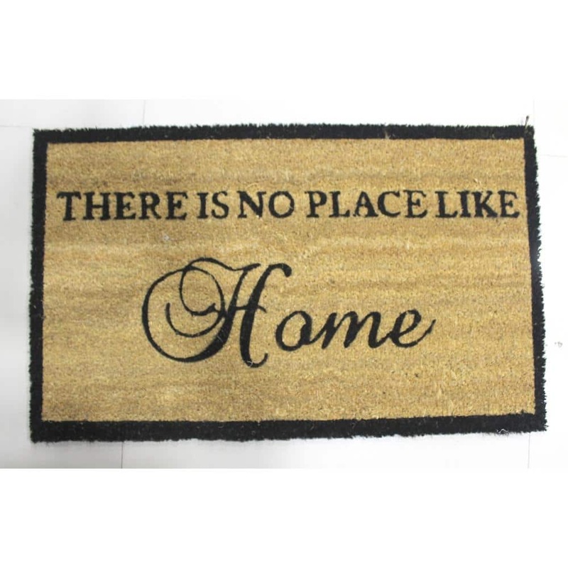 Unbranded Welcome There is No Place Like Home Natural 18 in. W x 30 in. L Coir Non-Slip Indoor Outdoor Door Mat FC-82918