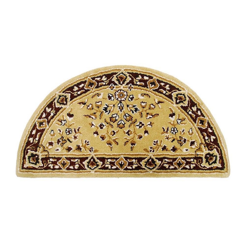 ACHLA DESIGNS 2 ft. x 4 ft. Half Round Oriental Area Rug, Beige H-24