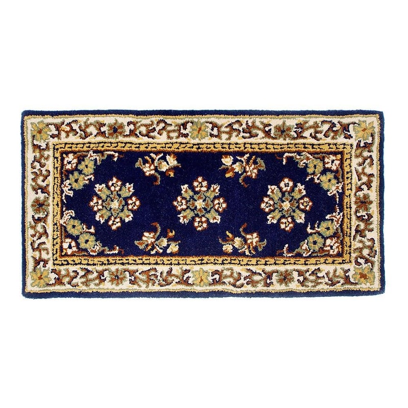 ACHLA DESIGNS Oriental Rectangular Hearth Rug, 44 Inch Long, Blue H-20