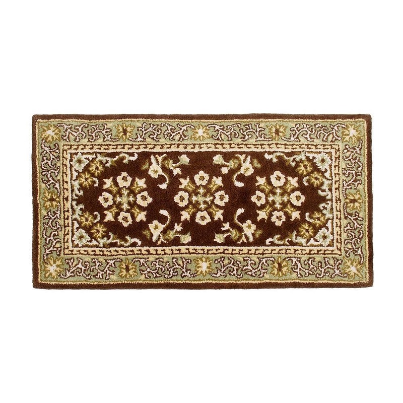 ACHLA DESIGNS Oriental Rectangular Hearth Rug, 44 Inch Long, Coffee H-28