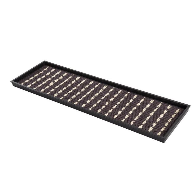 Anji Mountain 46.5 in. x 14 in. x 1.5 in. Natural and Recycled Rubber Boot Tray with Gray and Ivory Coir Insert AMB0BT4F-008