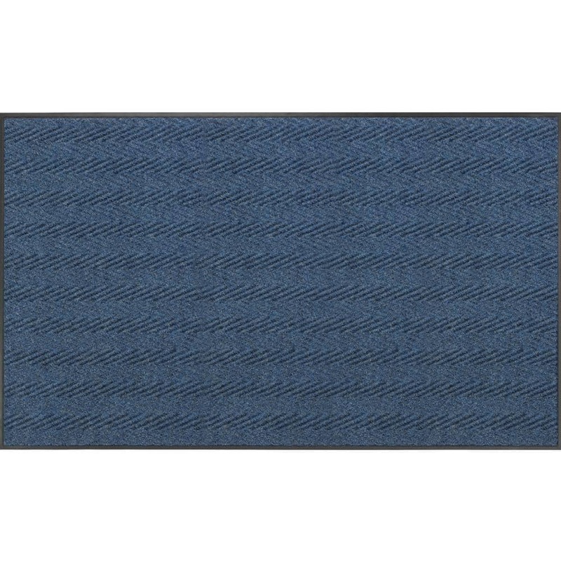 Apache Mills Chevron Rib Slate Blue 3 Ft. x 10 Ft. Commercial Door Mat 0143515123x10A