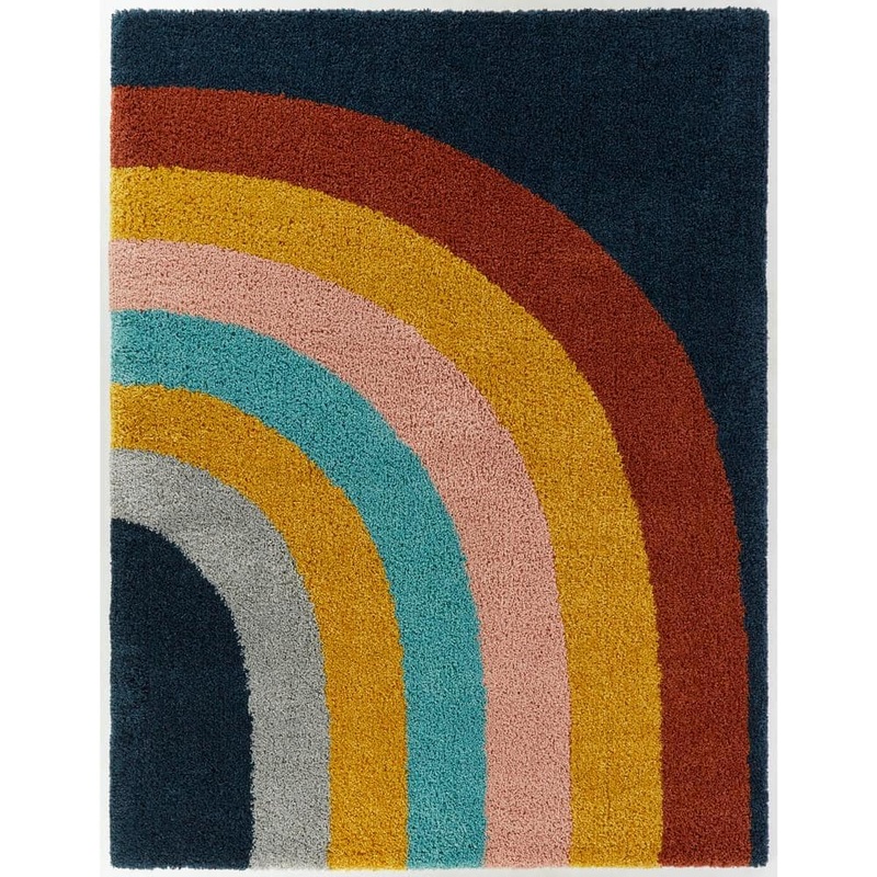 BALTA Amelia Navy Blue 9 ft. x 12 ft. Rainbow Shag Area Rug 3090695