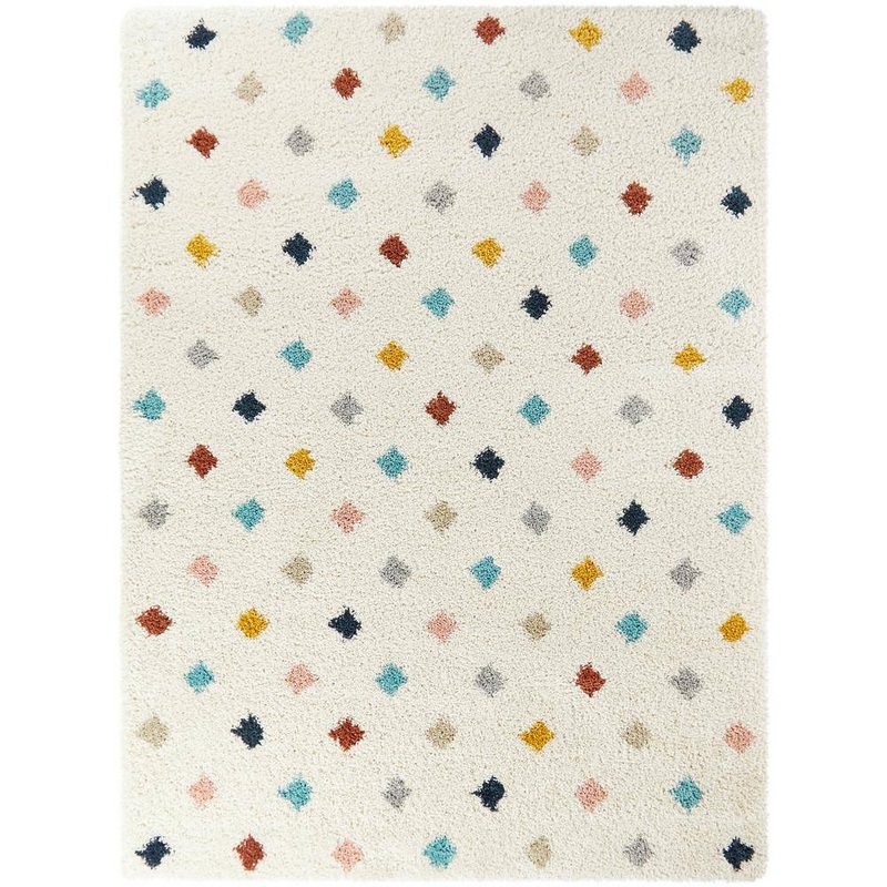 BALTA Hudson Diamond Shag White 8 ft. x 10 ft. Area Rug 3006552