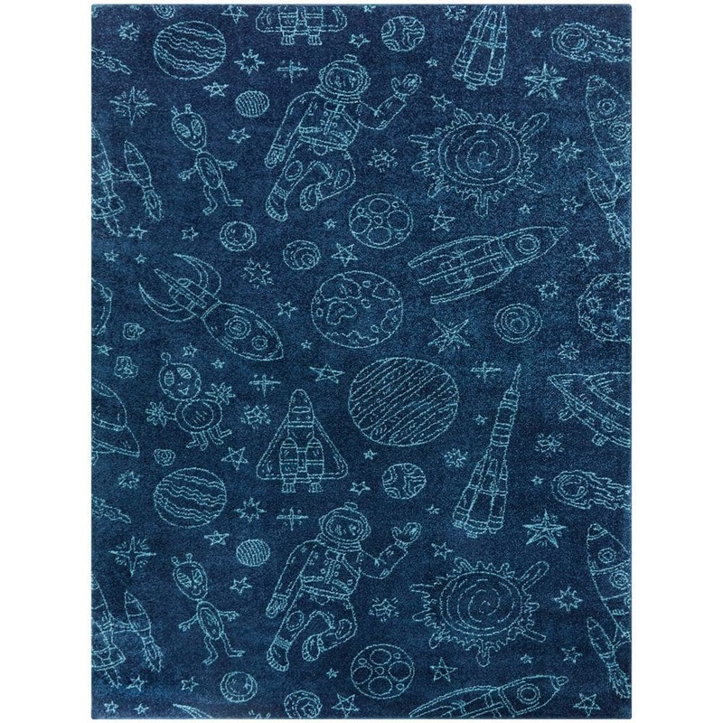 BALTA Space Rockets Blue 4 ft. x 6 ft. Area Rug 3005518