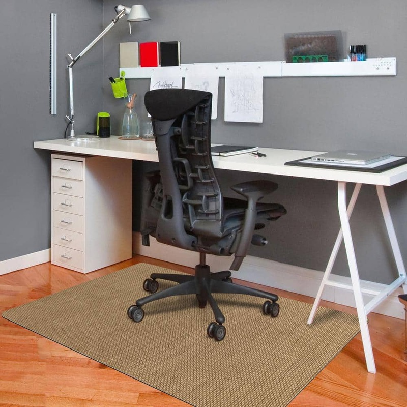 Bungalow Flooring Barbury Weave 3 ft. x 4 ft. Desk Chair Mat – Khaki 2285030034