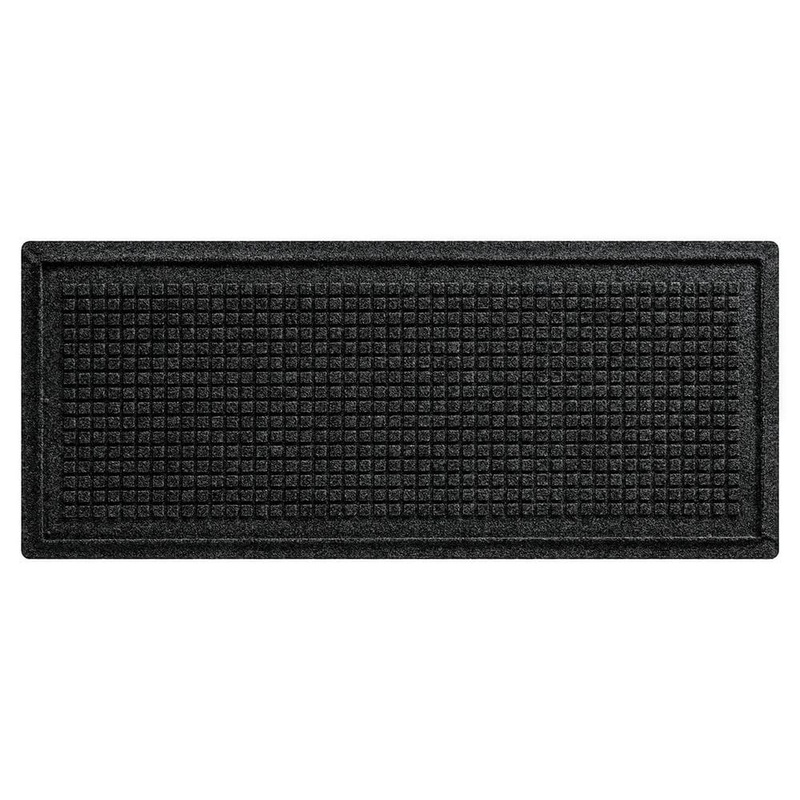 Bungalow Flooring Waterhog Squares 15 in. x 36 in. PET Polyester Indoor Outdoor Boot Tray Charcoal 20447541536