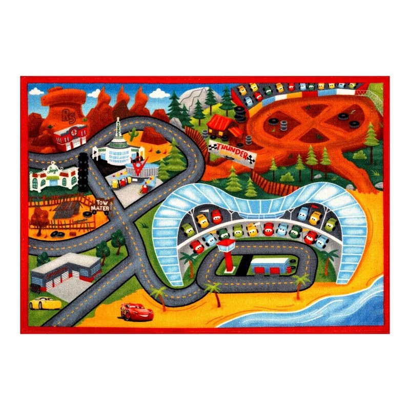 Disney Pixar Cars 3-Road Play Youth Digital Printed 4 ft. x 6 ft. Juvenile Indoor Area Rug 46915