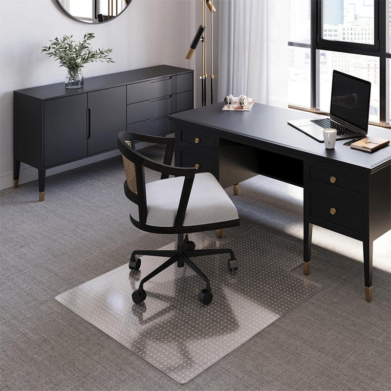 ES Robbins EverLife Chair Mat for Flat to Low Pile Carpet 45 in.x 53 in. with Lip Clear 120133