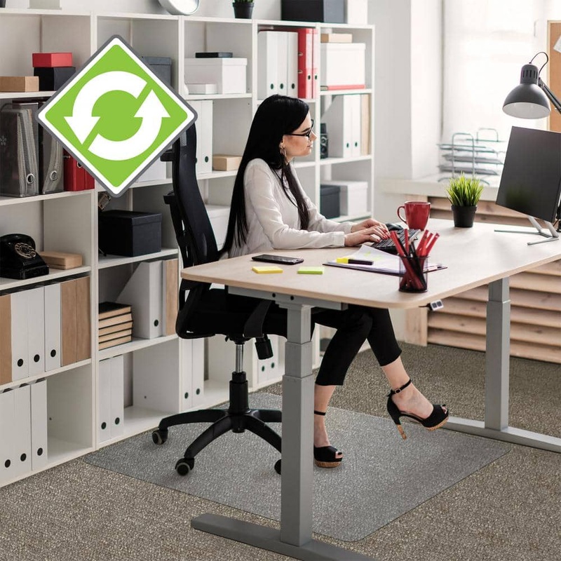 Floortex Cleartex Clear 48 in. x 79 in. Enhanced Polymer Rectangular Indoor Chair Mat for Carpets up to 3/8 in. FRECO114879EP