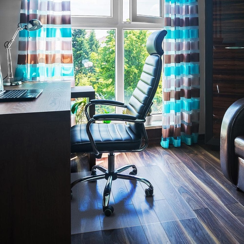 Floortex Ultimat Polycarbonate Corner Workstation Chair Mat for Hard Floor – 48 x 60