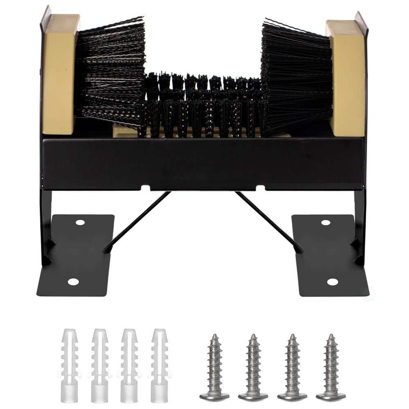 Gardenised 9.5 in. x 9 in. Metal Plastic Frame Shoe Cleaner and Boot Scraper, Portable or Floor-Mounted Brush Boot Tray, Deluxe QI004729