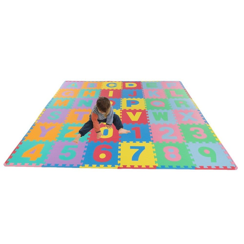 Hey! Play! 96-Piece Alphabet and Number Puzzle Foam Floor Playmat W420004