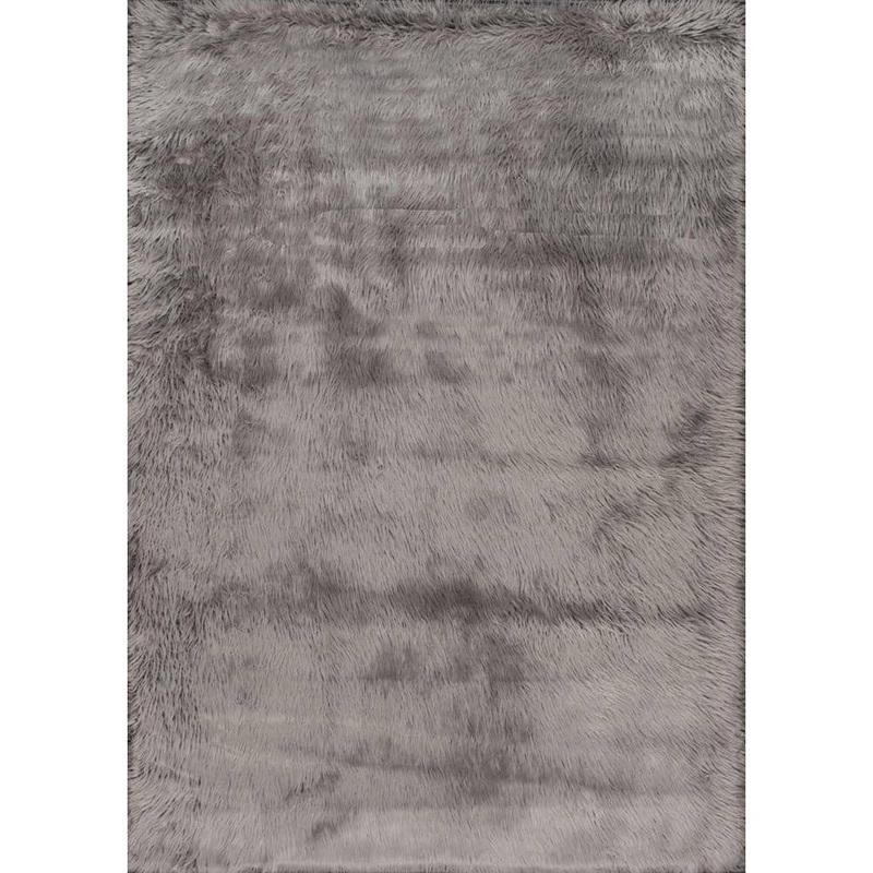 nuLOOM Cloud Faux Sheepskin Plush Shag Gray 8 ft. x 10 ft. Area Rug BIBL15B-76096