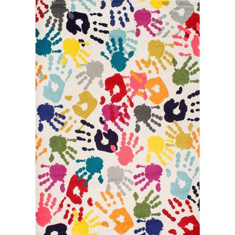 nuLOOM Pinkie Handprint Playmat Multi 4 ft. x 6 ft. Area Rug ECCR15A-4106
