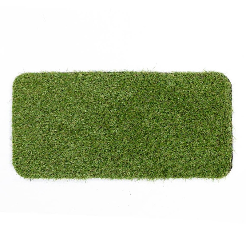 Ottomanson Pet Training Collection Easy Clean Indoor/Outdoor Reusable Training Grass Pad, 15 in. x 30 in., Green PET800-REP