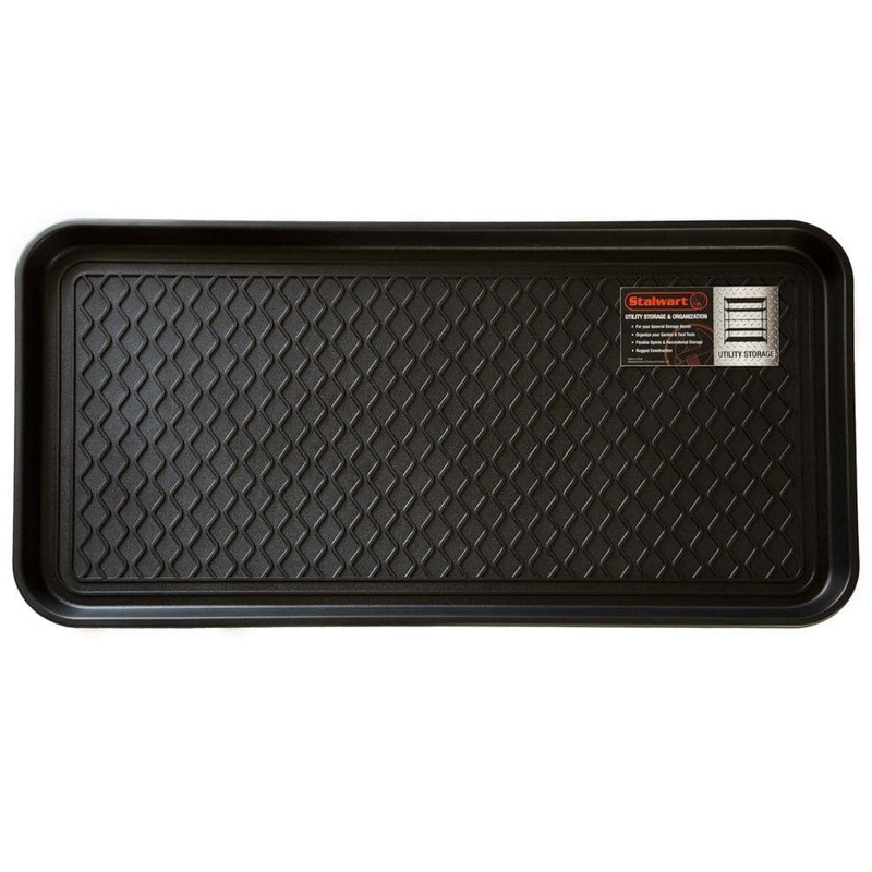 Pure Garden Black 15 in. x 30 in. Eco-Friendly Polypropylene Utility Boot Tray Mat M220008